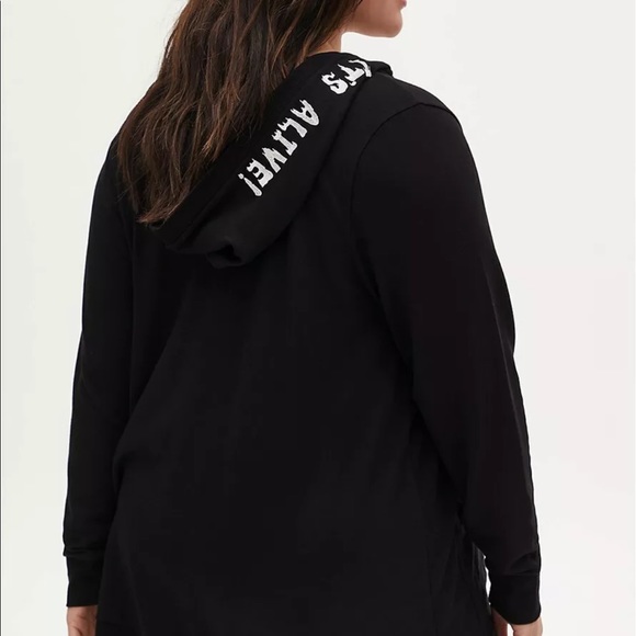 Torrid Universal Monsters Frankenstein Bride Hooded Black Embroidered Cardigan 2 - Picture 2 of 14